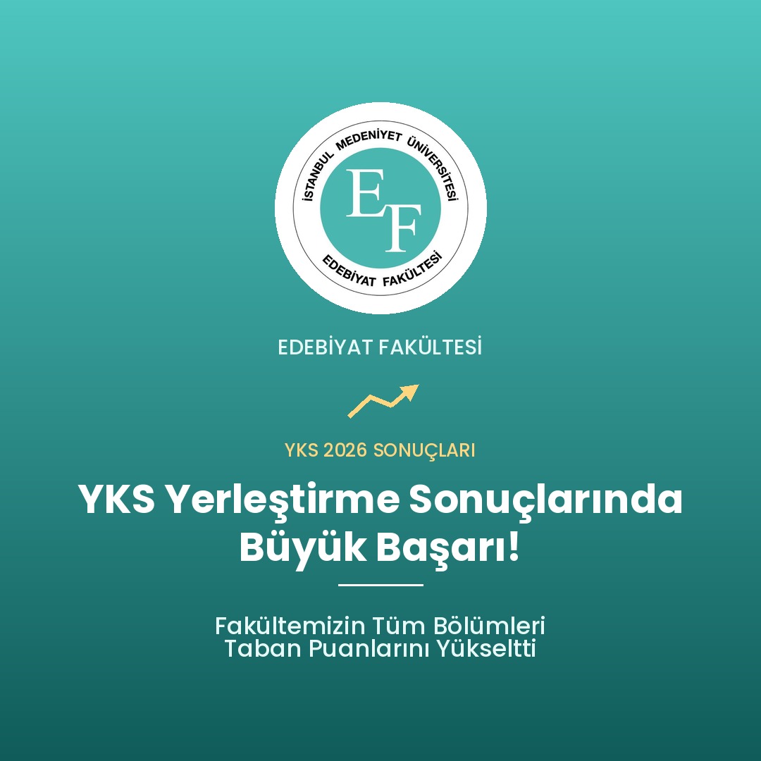 IMUEdebiyat's tweet photo. 2026 YKS sonuçlarında, Edebiyat Fakültemizdeki tüm bölümlerimizin taban puanları yükseldi.

⭐ 5 bölümümüz ise, devlet üniversiteleri arasındaki sıralamasını bir basamak yükseltti.

Fakültemizin tüm bölümleriyle yükselen başarı grafiğini bir kez daha görmekten gurur duyuyoruz. https://t.co/oB6KdoHWvH