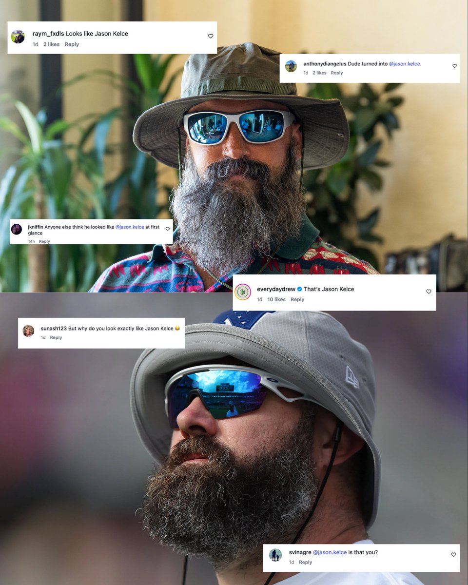 ShipSticks's tweet photo. Separated at birth and by about 30+ strokes 🤣

@JasonKelce , your twin Coach Rex Tanner is offering lessons. You in? 

@OmahaProd @PGATOUR https://t.co/3ulFsrFCbU