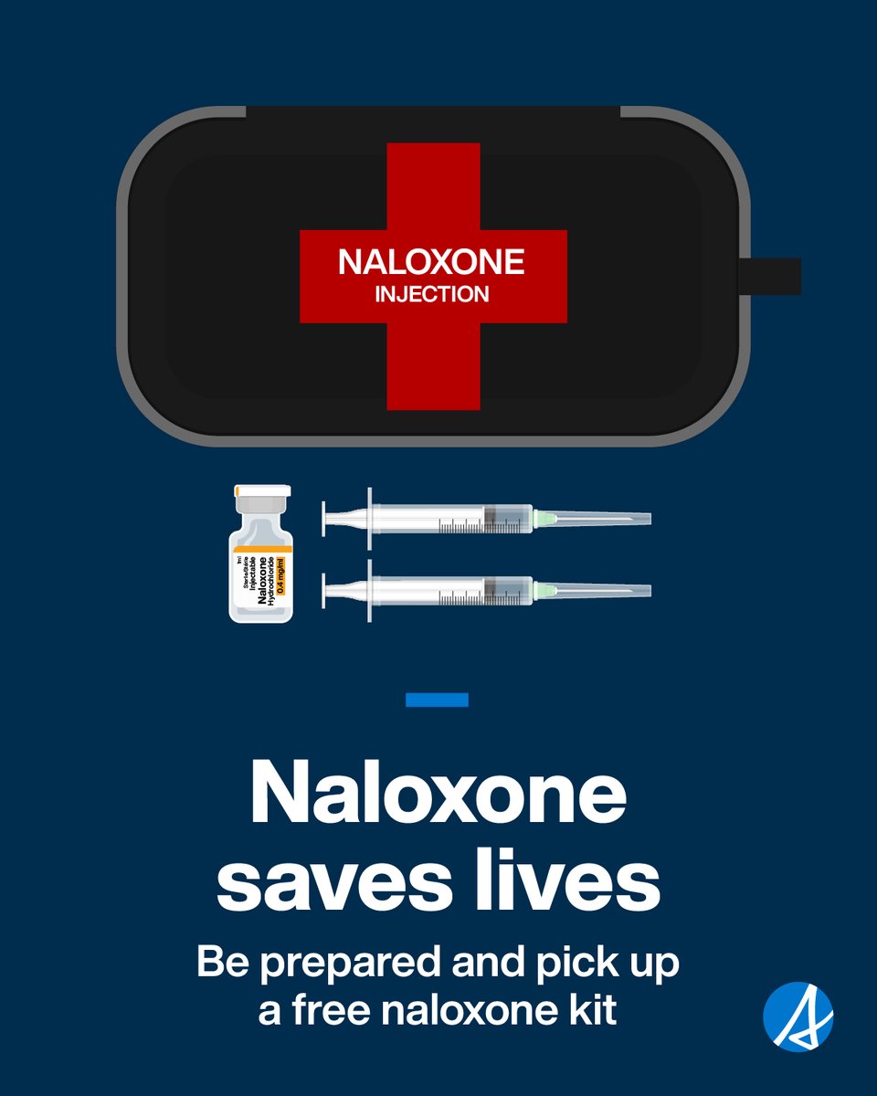 GoAMHA's tweet photo. Naloxone is a drug that temporarily reverses effects of an opioid poisoning or overdose. There are over 2,000 sites in Alberta where anyone can pick up a kit free of charge. Training is available wherever kits are provided. 

Learn more: https://t.co/HmZuUOmjsP https://t.co/JDJvKwGK7i