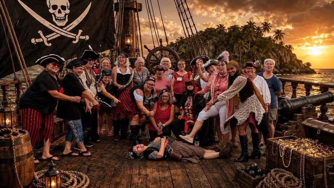 sistersonthefly's tweet photo. We had a jolly good time and more fun than anyone at the Pirate event on the Eastern Shore of Maryland! #sistersonthefly #pirates #thelargestwomensoutdooradventuregroup #jointhefun https://t.co/5unJsJr5b1