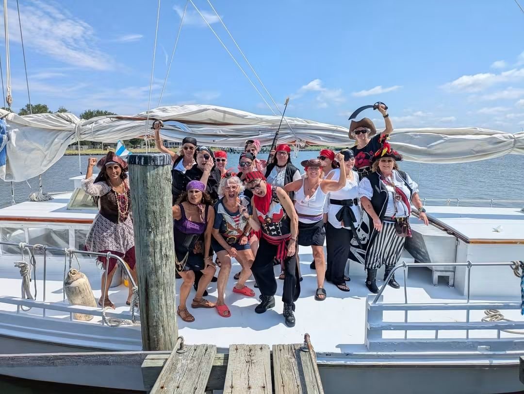 sistersonthefly's tweet photo. We had a jolly good time and more fun than anyone at the Pirate event on the Eastern Shore of Maryland! #sistersonthefly #pirates #thelargestwomensoutdooradventuregroup #jointhefun https://t.co/5unJsJr5b1