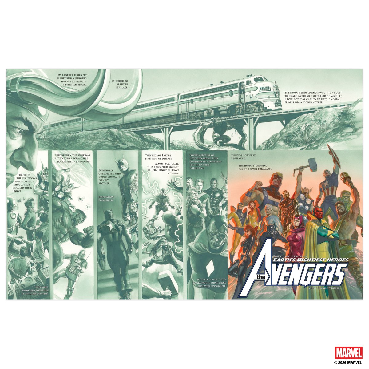 AbramsComicArts's tweet photo. 🏙️Earth's mightiest heroes like you have never seen them before...
📚Here is a sneak peek of Marvel Dimensions by Alex Ross! On sale September 1, 2026!
#Marvel #MarvelDimensions #GraphicNovel #NewRelease #SwipeComic #Avengers https://t.co/xNUAPerwiU