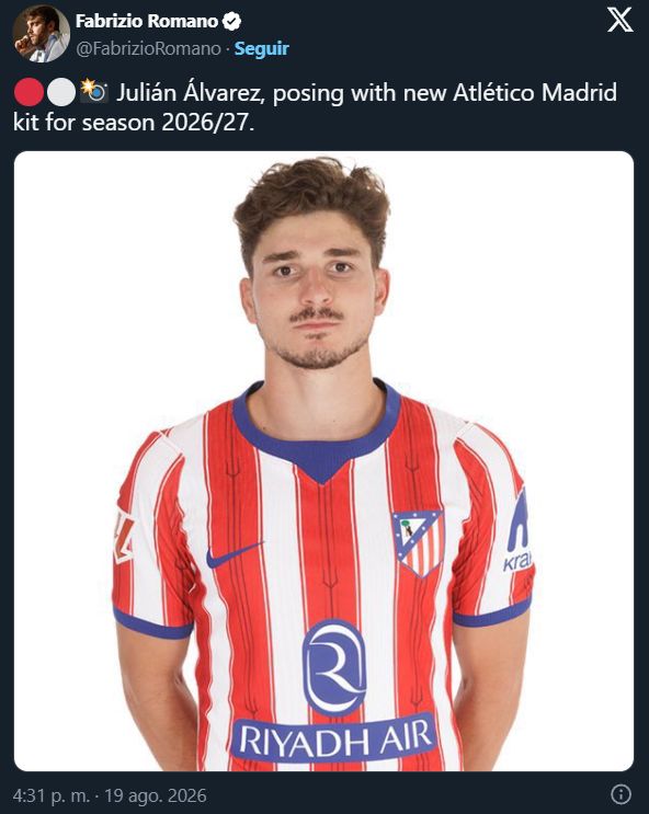 forocoches's tweet photo. Julian Álvarez posando para la foto con la nueva equipación 2026

https://t.co/MiM8UqlaCk https://t.co/FzlPuZ6mj2