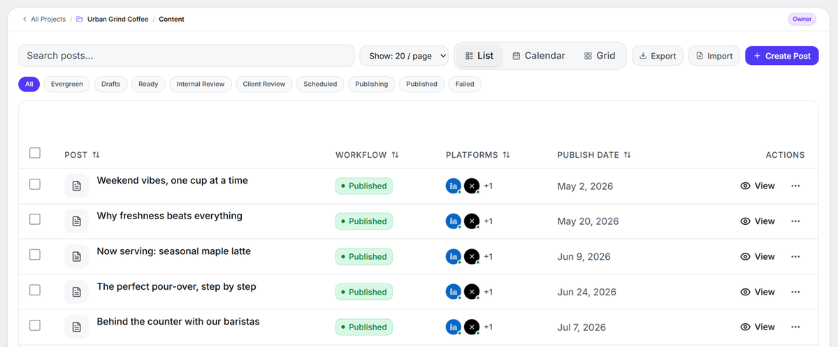 simpleposty's tweet photo. Tired of hopping between apps to manage your social content? 😩 Simplify your life with one dashboard! Keep your posts consistent and save time while you’re at it. Discover how easy it can be to manage all your channels in one place. #contentmanagement #socialmedia https://t.co/AcX9HVqzKy