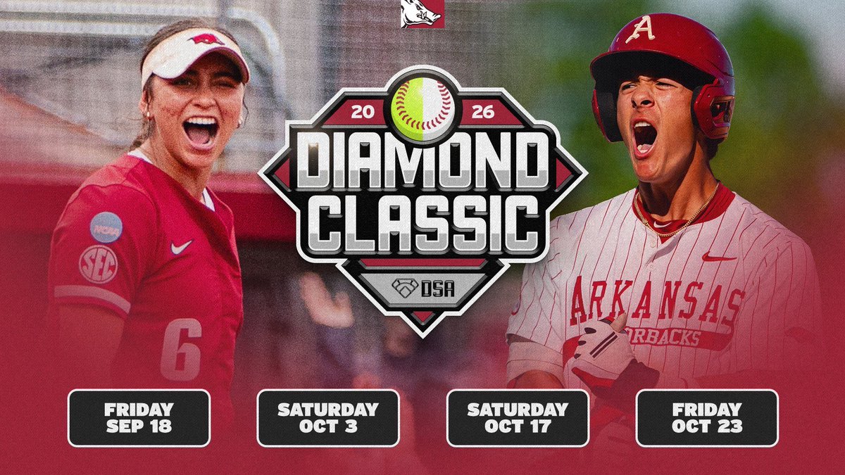 CoachT_RZRBacks's tweet photo. The Diamond Classic schedule is SET! 💎

Friday, Sept. 18 – 7 p.m.
» Red-White Game
» Home Run Derby

Saturday, Oct. 3 – TBA
» vs. Little Rock

Saturday, Oct. 17 – TBA
» vs. Dallas Baptist

Friday, Oct. 23 – 7 p.m.
» vs. UCA

Purchase tickets: https://t.co/LkpdPziWZD https://t.co/ioIa7uTPrd
