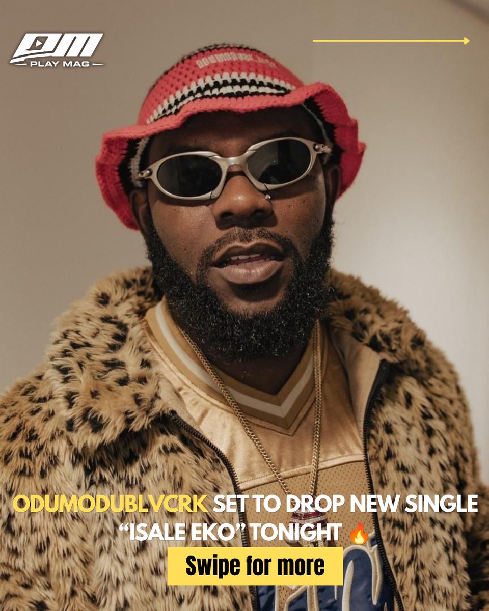Theplaymag1's tweet photo. ODUMODUBLVCK is set to drop his new single “ISALE EKO” tonight! 🔥🇳🇬

Another one for the streets? 👀

#ODUMODUBLVCK #ISALEEKO #PlayMag https://t.co/wUC9qgqafh