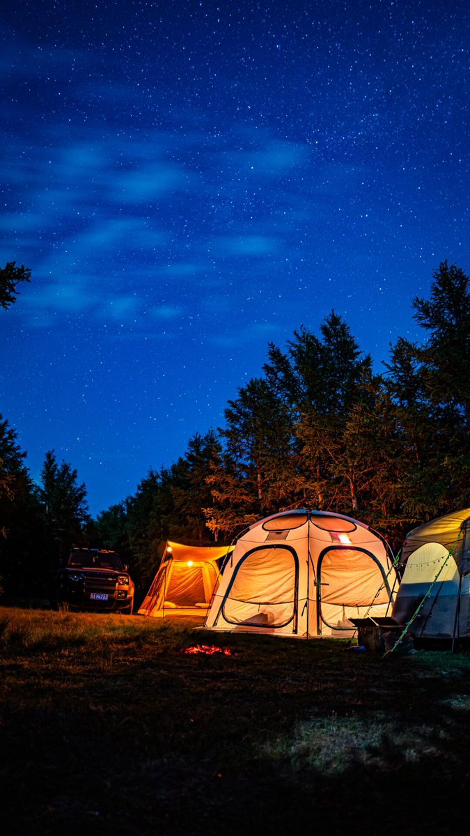 GGZbsAPEKc8rpKc's tweet photo. Just woke up to mountain birds chirping, fresh pine air, and a campfire glow fading into the starry night  Best weekend escape ever!， https://t.co/SerfuuR9Mn