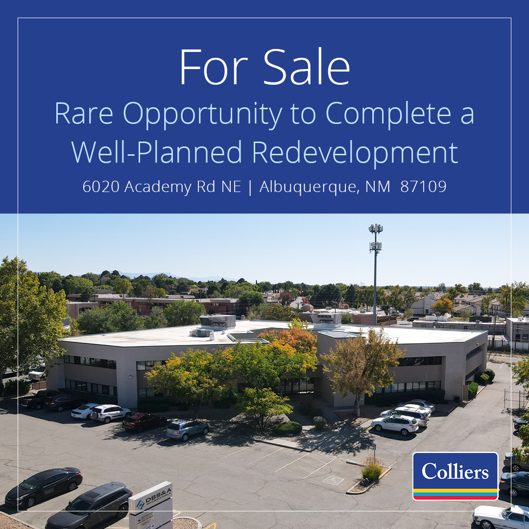 Colliers_NM's tweet photo. For Sale – This is a unique opportunity to acquire a 26,377-square-foot, two-story office building in Albuquerque’s highly desirable Far Northeast Heights submarket.

Learn more here:  https://t.co/F5uo3167WU

Contact: 
John Ransom, CCIM, SIOR  (505) 880-7011 / john.ransom@colliers.com
Tim With, CCIM, SIOR (505) 880-7092 / tim.with@colliers.com

#CRE #CommercialRealEstate #NewListing #sale @Colliers_NM