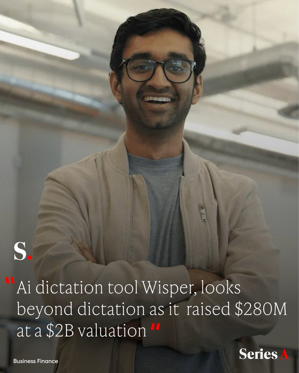 seriesaglobal's tweet photo. AI is moving beyond dictation.

On August 17, 2026, @WisprFlow announced a $280M Series B at a $2B valuation, led by Menlo Ventures—bringing its total funding to $361M.

What makes this interesting isn’t just the size of the round. It’s the shift in ambition.

Wispr Flow started by helping people turn speech into text faster. But the company is now looking beyond dictation—toward meetings, workflows, hardware, and ultimately a new way for people to interact with software.

The bigger bet is simple: voice may not just replace the keyboard; it could replace the text box as the primary interface for interacting with AI.

As AI becomes more capable, the question is increasingly less about what AI can do and more about how naturally we can tell it what we want.

For startups, that shift creates an enormous opportunity: build the interface between humans and increasingly autonomous AI.

Dictation may have been the entry point. The interface is the real market.

#SeriesA #AI #VoiceAI #Startups #VentureCapital #ArtificialIntelligence #FutureOfAI