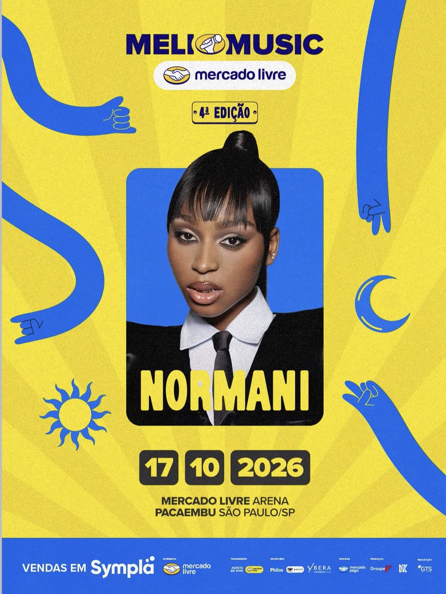 normanibrasiI's tweet photo. Normani x Meli Music! ✨

Show único no Brasil. 

17/10/26 - São Paulo, SP. https://t.co/slrabN54hc