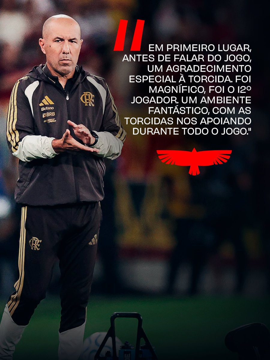 Flamengo's tweet photo. Um show à parte da Nação Rubro-Negra na classificação de ontem!

O Mister fez questão de exaltar! 🔴⚫️ https://t.co/AI3bC0uQzI