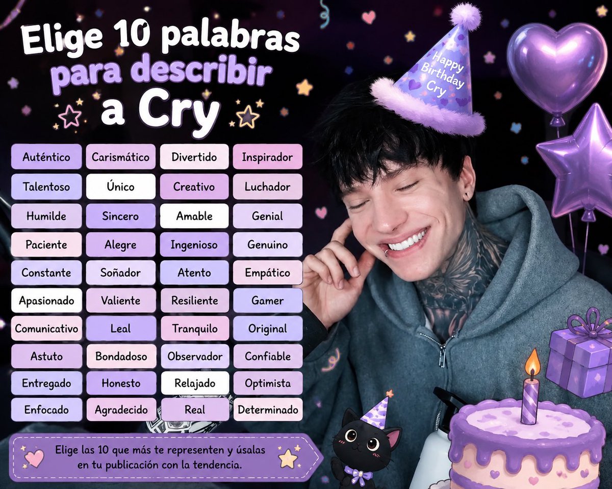 xEyesCanelax's tweet photo. ¿Cuales escogerían? Escriban cada palabra + la tendencia FELIZ CUMPLE XCRY 🎁🎉💗 https://t.co/QWXmDFp9F4