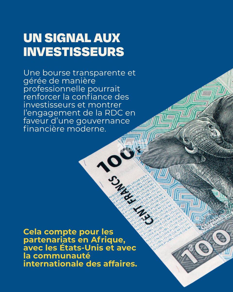 CongoAvance's tweet photo. En travaillant avec la Société financière internationale, la RDC avance vers la création d’un marché des capitaux capable d’aider les entreprises à lever des financements à long terme, à renforcer la transparence et à attirer de nouveaux investissements.

Pour la RDC, l’enjeu va au-delà de la finance. Il s’agit aussi de donner aux citoyens congolais la possibilité de participer davantage à leur propre économie, de soutenir une croissance moins dépendante des ressources naturelles et de positionner Kinshasa comme un futur centre financier en Afrique centrale.

Personnes | Progrès | Potentiel