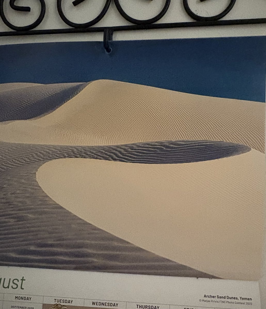 mywayjay_'s tweet photo. Archer sand dunes on this calendar. Wait a second. Was this the inspiration for the Starcatcher visuals? https://t.co/wtVJA3BM2G