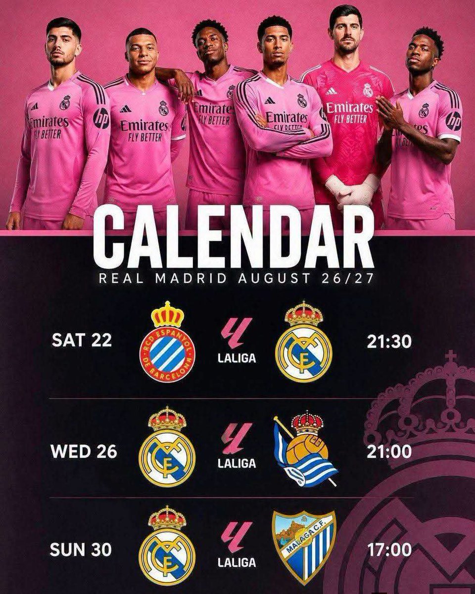astutepage's tweet photo. Madridistas save this dates 📅. https://t.co/wvtww5Ul05