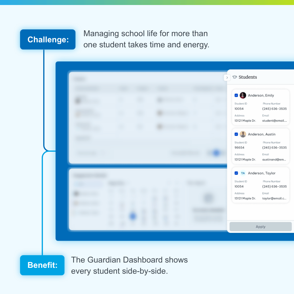 _SchoolPathways's tweet photo. Our refreshed Parent Portal brings grades, attendance, and events into a single connected view. Swipe to see what's new: https://t.co/CWkdUXJkyI

#ParentEngagement #SIS https://t.co/AMSoFu51cR
