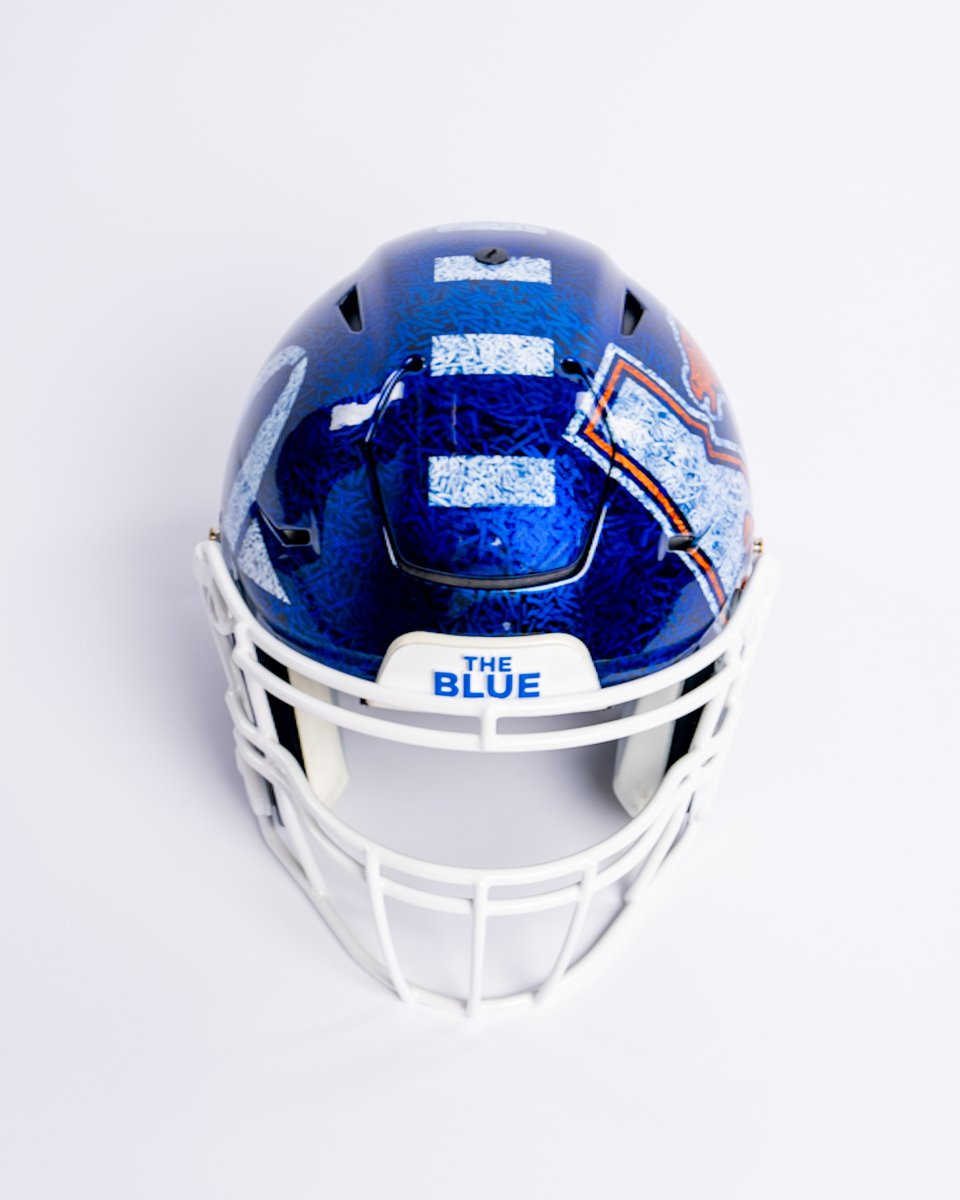 BroncoSportsFB's tweet photo. Safe to say Armando Villarreal nailed the custom helmet design 🎨🔵

#BleedBlue | #BuiltDifferent https://t.co/t5DUiwrPMI
