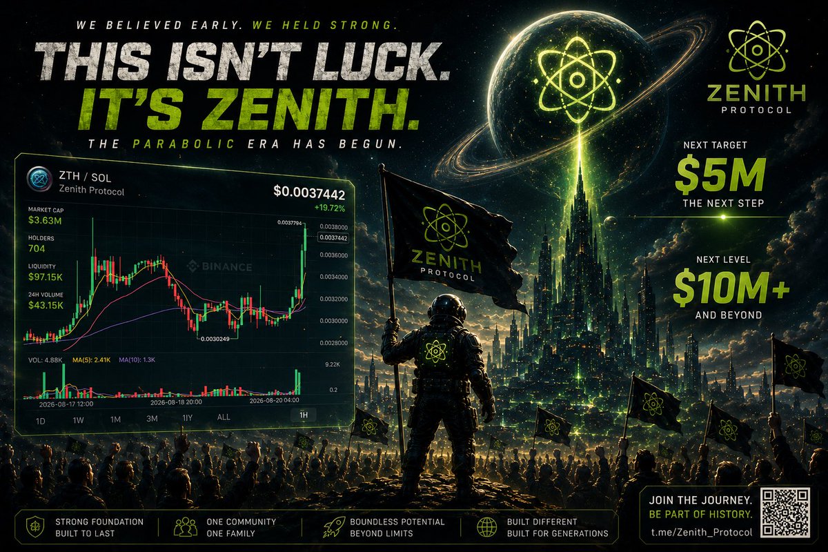 SolWhaleX80's tweet photo. WE BELIEVED EARLY. WE HELD STRONG.
THIS ISN’T LUCK. IT’S ZENITH. 🐋💎

From the early days to $3M+ — every milestone tells the same story: the community kept building, believing, and moving forward.

🎯 NEXT: $5M
🚀 THEN: $10M+

And I still believe we’re only at the beginning.

@ZenithOrbital

🟢 $ZTH CA:
CfXwEn55uXAzx9qV1p7fa83opqRkbRKrMJuqQ8Rspump

⚪ $ZHN CA:
DecBThKjPiZyiaQ8Yvr2t6u9Jky9mF2shqXry7m5pump

#ZTH #ZHN #ZenithProtocol #Solana #DiamondHands