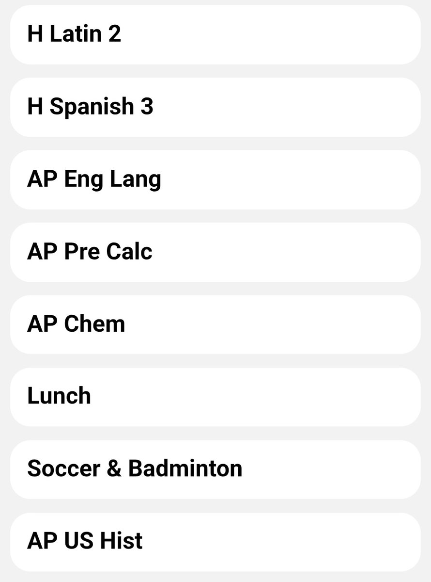 JJCupcake_'s tweet photo. I GOT MY SCHEDULE FOR MY CLASSES NEXT YEAR,, could be worse I guess 😭 I wanted AP physics C rather than AP Chem but whatever... And I wanted a different teacher for AP Lang 💔 but it could be so much worse https://t.co/JU2zd473OL