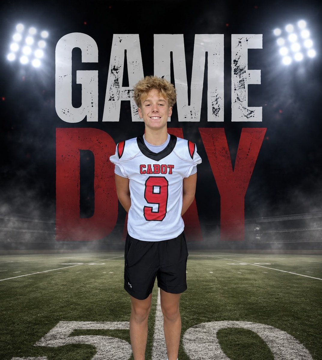Kolton_Chism's tweet photo. Freshman year. First Game Day. 🏈

The journey starts tonight. Grateful for the opportunity, ready to compete, and trusting God every step of the way.

Let’s work. 🐾
@CabotFB  @CoachVert  @PrepRedzoneAR 

#AGTG #GameDay #FreshmanFootball #CabotPanthers #ClassOf2030 https://t.co/DoHrHvSrTG