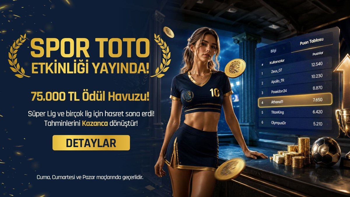 resmiteos's tweet photo. 🔥 75.000 ₺ DEV ÖDÜL TEOS SPOR TOTO’DA! 🔥

Hafta sonu futbol heyecanı tavan yapıyor! ⚽💥

Cuma, Cumartesi ve Pazar maçlarının skorlarını tahmin et, sıralamada zirveye otur, 75.000 ₺ ödül havuzunu topla! 💰

İlk düdük çalmadan yerini al, bu ödülü başkasına kaptırma! 👇 https://t.co/JywLBWgtJM