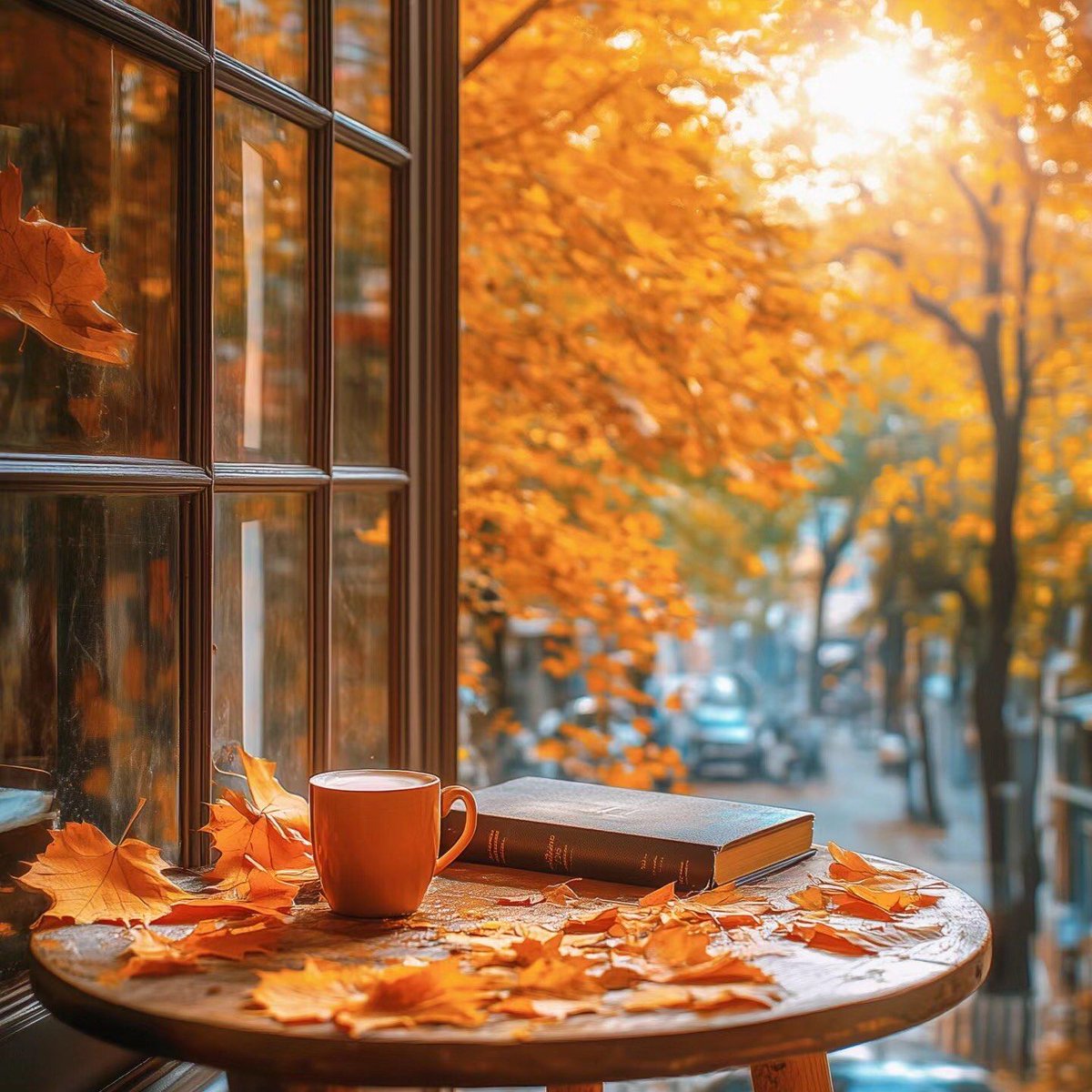 BarbaraErbeu's tweet photo. Cool autumn breeze and golden leaves  Weekend vibes = cozy sweater + hot coffee! https://t.co/SmIh6qd9jQ