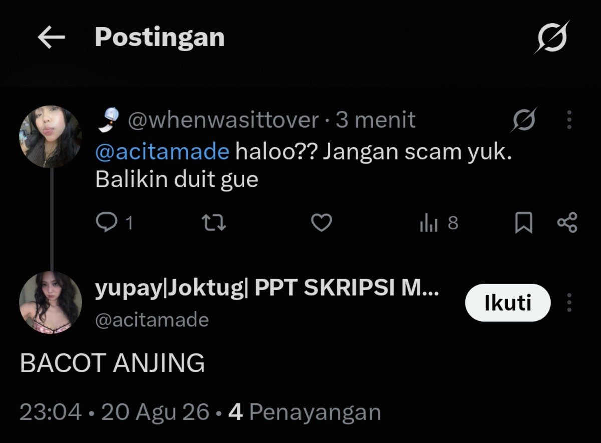 whenwasittover's tweet photo. Maksud gue??? Lo scam duit gue 50k bisa banget itu buat beli naspad anjir??? Endang mikir endang ih minimal bngt balikin dah sumpah klo ga klarif bukanya marah bejirrr. +62 851-6785-6985 ni nomernya juga nih, endang jangan sampe yg bales lo tuhan ya endang. https://t.co/hn6FqimShA