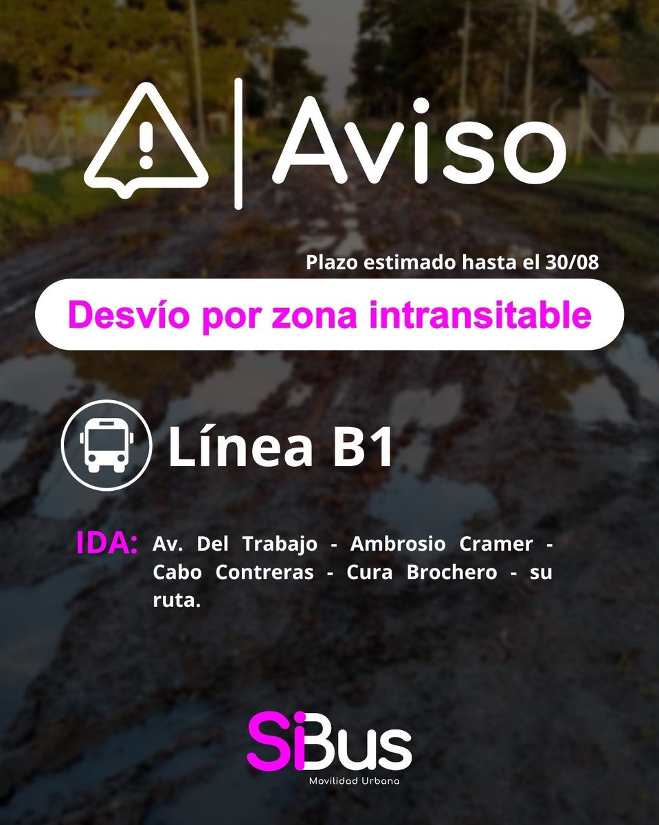 sibuscba's tweet photo. #InfodeServicio ℹ️
🚧Desvíos vigentes por zona intransitable.
#TransporteUrbano #Cordoba https://t.co/8zi39ZBmkL