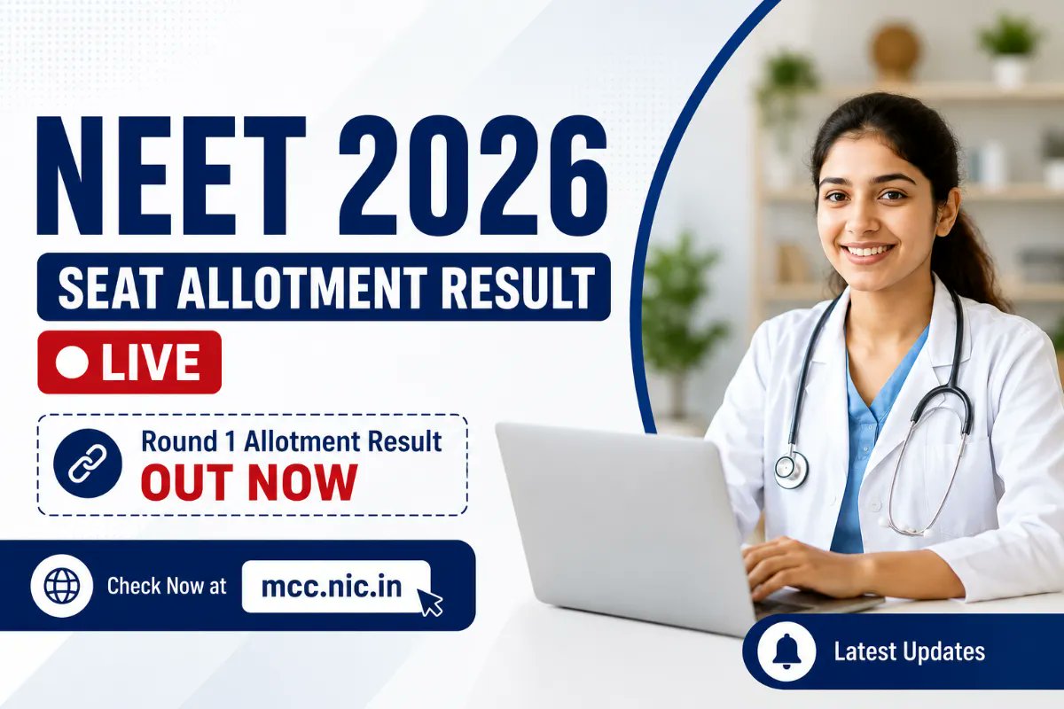 thejanpost's tweet photo. MCC NEET UG 2026 Round 1 Seat Allotment Result LIVE: MCC Releases Provisional List https://t.co/7qgis2MUnW https://t.co/yp5eqhOhKu