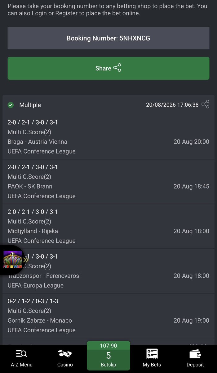 Akinztipz's tweet photo. Multiple Correct Score 

5NHXNCG

#Bet9jacode https://t.co/o0oZ9kYlGN