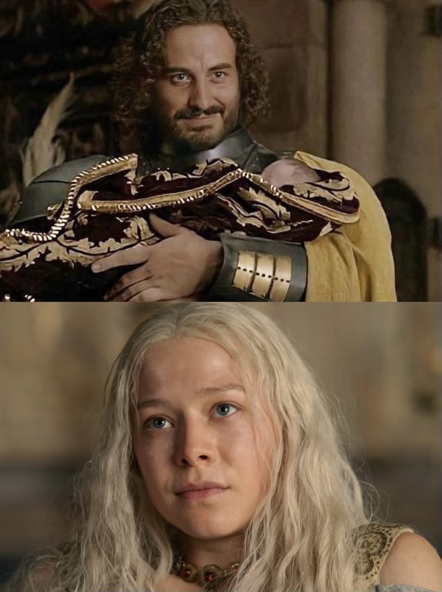 KingTargaryenn's tweet photo. Cuando recientemente le preguntaron a George R. R. Martin sobre qué relación inexplorada de su universo le gustaría escribir en el futuro, el autor sorprendió al elegir el romance entre Rhaenyra y Harwin Strong durante la Danza de los Dragones.

“La relación de Rhaenyra con Harwin Strong. Ella tuvo tres hijos con él pero nunca vimos su primer beso, o la primera vez que se acostaron. No sabemos exactamente qué pasó, y cómo él se sintió al respecto y cómo Laenor se sintió al respecto.

Hay toda una historia ahí, al menos una novela corta, tal vez una novela, pero simplemente no tuvimos tiempo de contarla y no encajaba en el formato de mi libro de historia. Pero es una historia que me encantaría contar”.

Es una lástima que el formato de Fuego y Sangre y el ritmo acelerado de House of the Dragon nos privaran de explorar con mayor profundidad esta relación.

Nunca vimos cómo comenzó realmente la relación entre Rhaenyra y Harwin y qué pensaba exactamente cada uno de ellos. Conocemos sus consecuencias, pero no la historia que hubo detrás.

¿Os gustaría que George R. R. Martin escribiera algún día esa historia?