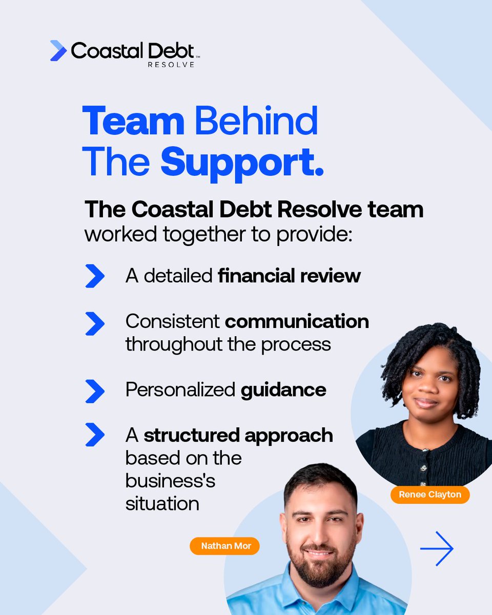 Coastal_Debt's tweet photo. Every business owner's story is different.
For this Virginia logistics company, Merchant Cash Advance (MCA) payments created financial challenges that affected day-to-day operations.

In this testimonial, the business owner shares their experience working with Coastal Debt Resolve from the challenges they faced to the support they received throughout the process.

Watch the full story to hear it in their own words. 
https://t.co/fBvVKML9zw

#CustomerTestimonial #LogisticsIndustry #MerchantCashAdvance #MCADebt #BusinessDebt #CashFlowManagement #SmallBusinessOwner #BusinessFinance #FinancialEducation #CoastalDebtResolve

Testimonials reflect individual business experiences. Results vary and are not guaranteed. Results depend on individual business circumstances, creditor participation, and other factors.