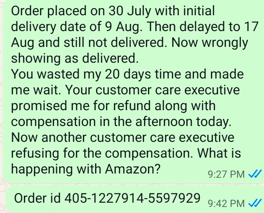 MSD_Sahoo's tweet photo. @amazonIN @amazon @JeffBezos @jagograhakjago https://t.co/B3OZnvLpY4