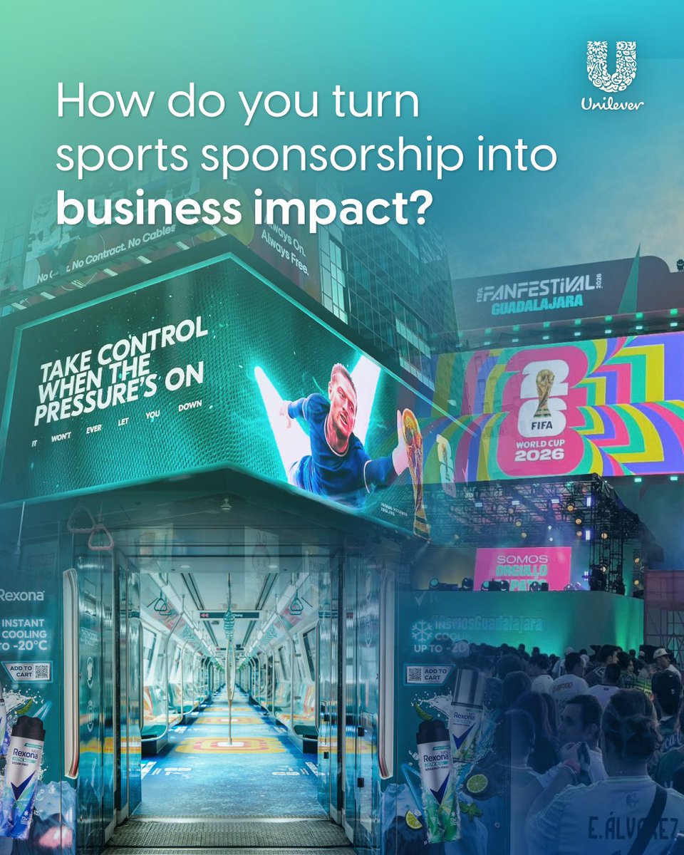 Unilever's tweet photo. How do you turn sports sponsorship into business impact?

Rani Al Hajji, Unilever Personal Care’s Chief Growth and Transformation Officer, shares his insights with @TheDrum on activating our biggest sports partnership yet.

More here: https://t.co/AmBF3AIElU

#UnileverInsights https://t.co/E5nHvrDxKQ