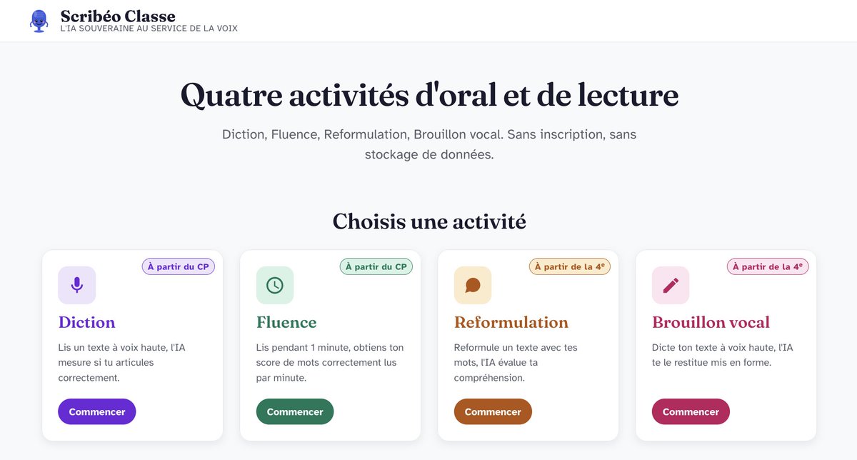 Lettres_edu_num's tweet photo. 🎙️ #IA | Tous niveaux
🔶 Pour faire travailler #diction et #fluence, vérifier une #reformulation de texte ou simplement transcrire un #BrouillonOral, la Forge des #CommunsNumériques propose, avec l’outil #Scribéo, quatre activités pour les classes :
👉 https://t.co/XlmpJCFo7G https://t.co/qkZV8TTVaw