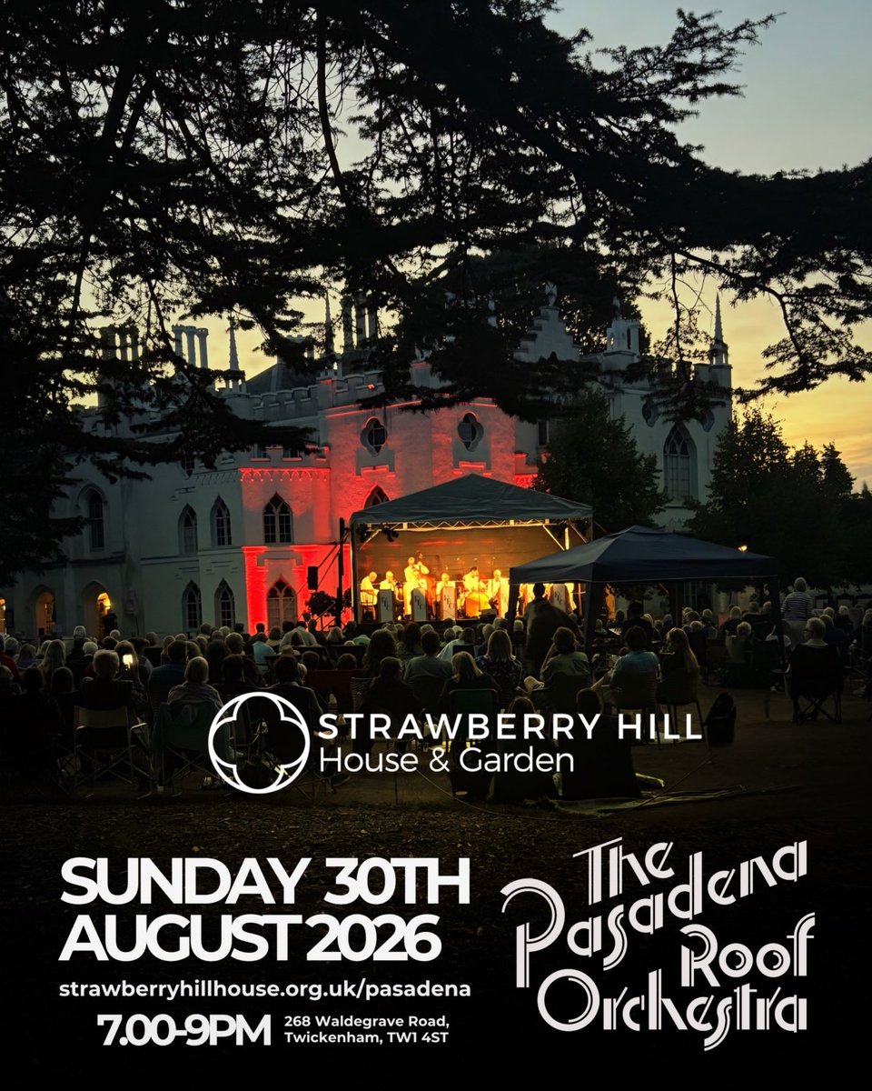 strawbhillhouse's tweet photo. Back by popular demand, the 
Pasadena Roof Orchestra returns to Strawberry Hill! 🎶

🗓 Sun 30 Aug 🕰 7–9pm 

1920s–30s classics, picnics, and a summer evening in the gardens ✨

Not long now, and tickets are selling fast! 
https://t.co/gBWqpcJcKx https://t.co/g4Wlgsh5Kb