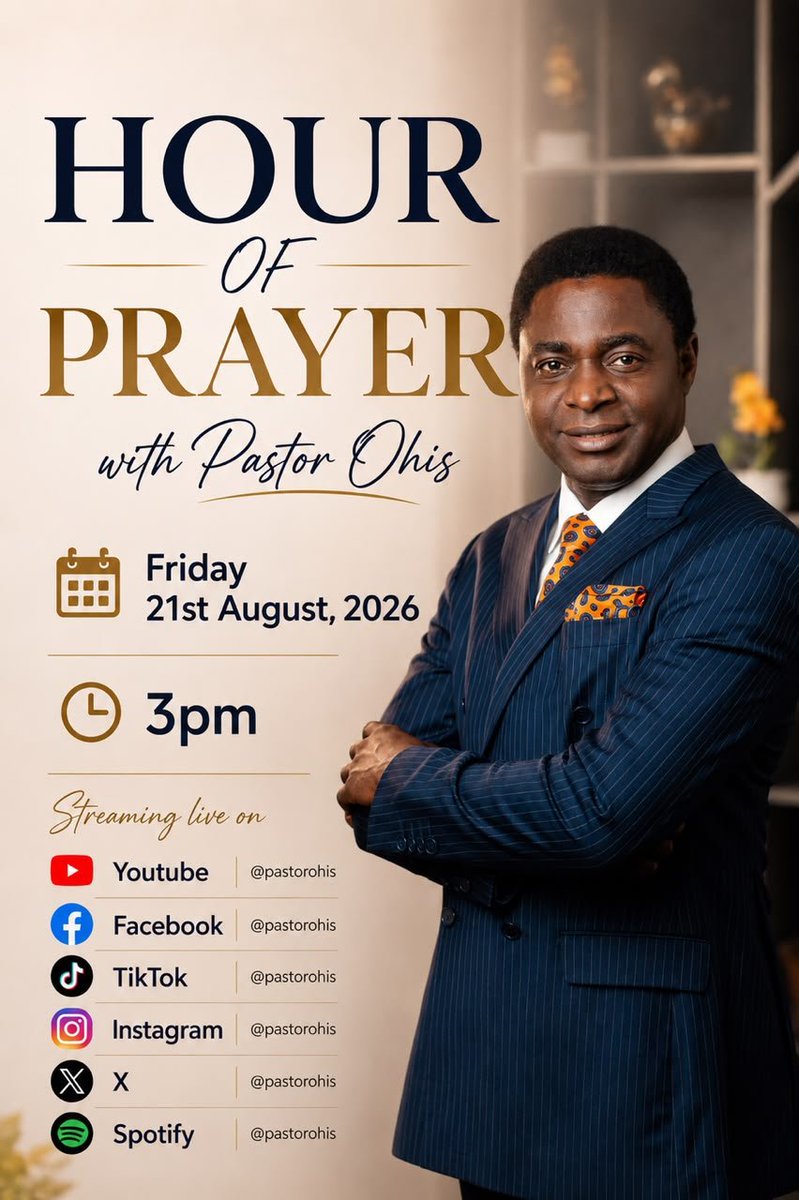 PastorOhis's tweet photo. HOUR OF PRAYER WITH PASTOR OHIS Is tomorrow 3pm. See link to participate
https://t.co/WzvClQVH9P https://t.co/GzG7QKhv4u