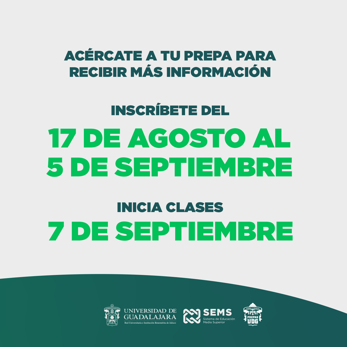 sems_udg's tweet photo. Si empezarás a estudiar en Prepas UDG a partir de enero inscríbete a Semestre Base e inicia el 7 de septiembre.
#PrepaUDG. https://t.co/5t35nY8j63