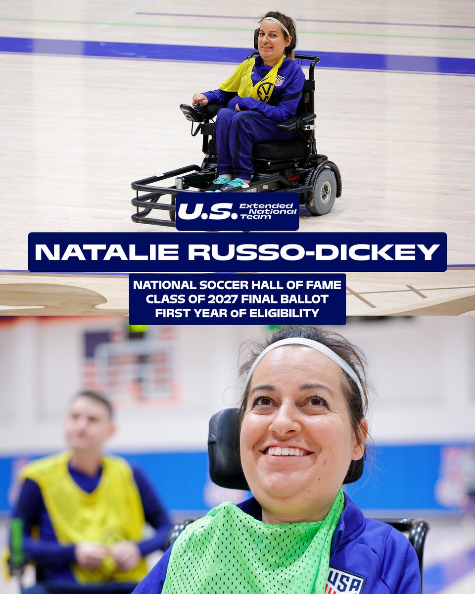 ussoccer_ENT's tweet photo. Natalie Russo-Dickey of the #USpowerNT has been selected for the 2027 @soccerhof Final Ballot in her first year of eligibility!

She becomes the first woman from a U.S. Extended National Team to be named to the list! https://t.co/P5Of2DRVpD