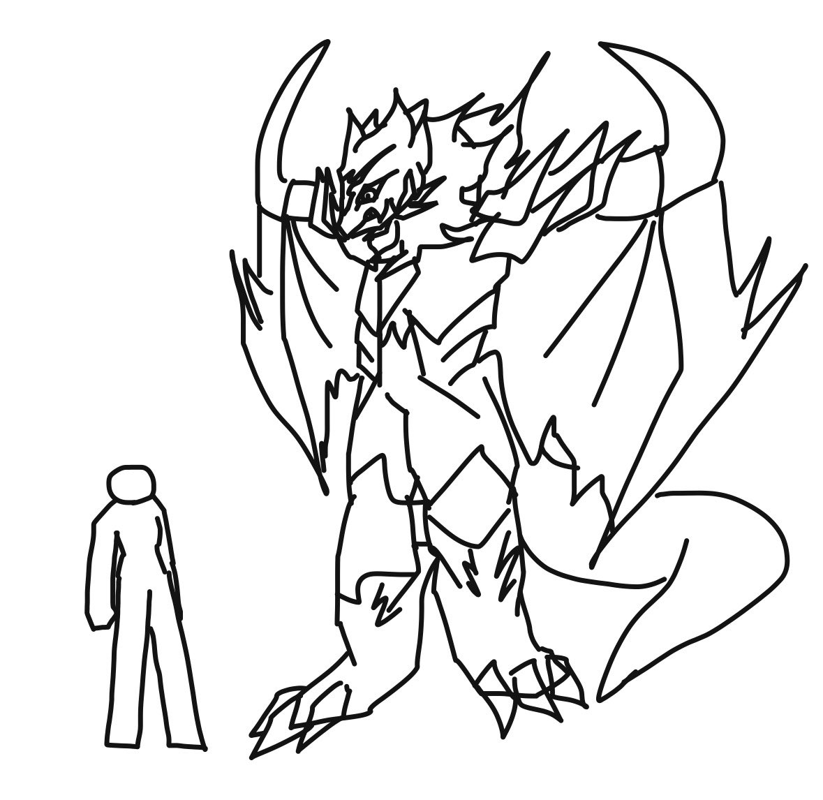 KAIRAI_REVIVE's tweet photo. ドラゴンさん作ってみた
昔、討伐しようとしてた輩に片目を潰されちゃったらしい。
その辺のよりよく燃える炎を吐くよ。
鱗は白銀なのに肉が紅色でちょっと変な色だよ。 https://t.co/1k3UK8D3tY