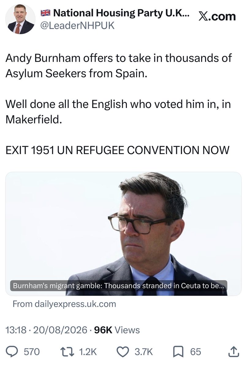 LeaderNHPUK's tweet photo. This was apparently fake news so I deleted it. 
However, he is letting in thousands a month at Dover with no end in sight. https://t.co/pd10WFWmGf