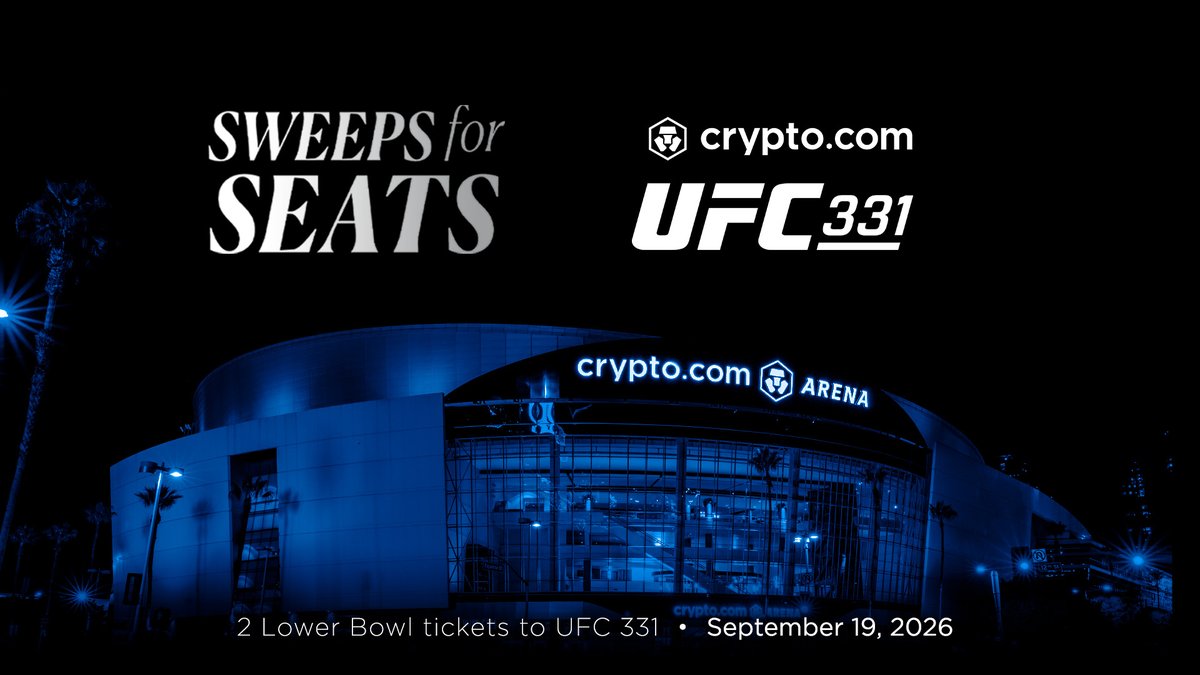 cryptocomarena's tweet photo. Win the Ultimate Night Out!

Enter for your chance to win 2 lower bowl tickets to UFC 331 at https://t.co/G6t1K5ZET1 Arena on September 19.

✍️ https://t.co/yZbiDt6jDR https://t.co/8pq58cYSWT