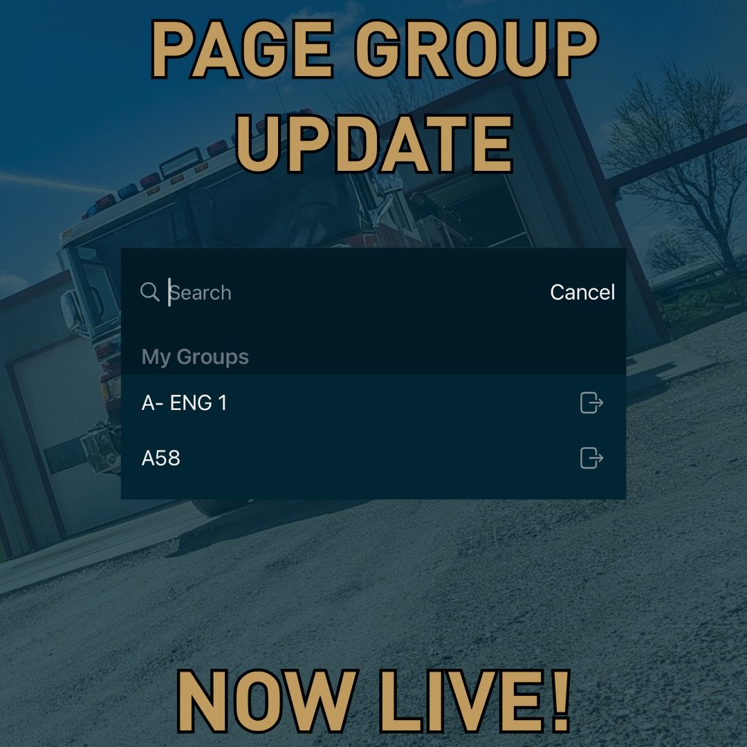Active911's tweet photo. The Page Groups screen in ActiveAlert just got a big upgrade. Search, pinned groups at the top, and one-tap join/leave. No more endless scrolling.

Live now on iOS 1.25. Android coming soon. #PublicSafety #Active911 https://t.co/NxkJh7mZAR