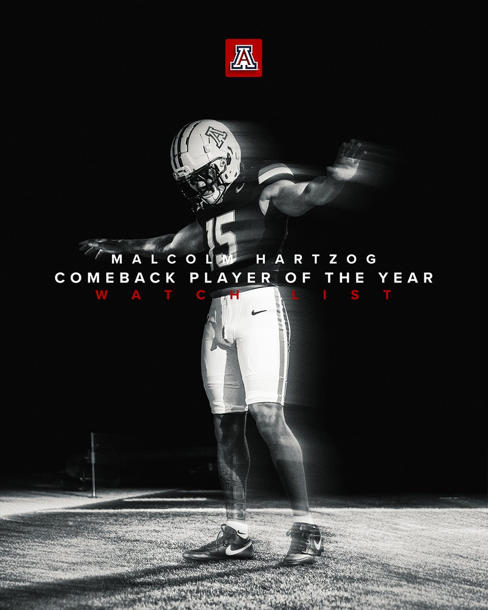 ArizonaFBall's tweet photo. Tre Smith and Malcolm Hartzog have been named to the 𝗖𝗼𝗺𝗲𝗯𝗮𝗰𝗸 𝗣𝗹𝗮𝘆𝗲𝗿 𝗼𝗳 𝘁𝗵𝗲 𝗬𝗲𝗮𝗿 𝗪𝗮𝘁𝗰𝗵𝗹𝗶𝘀𝘁 📈 https://t.co/erFrPsKSwV