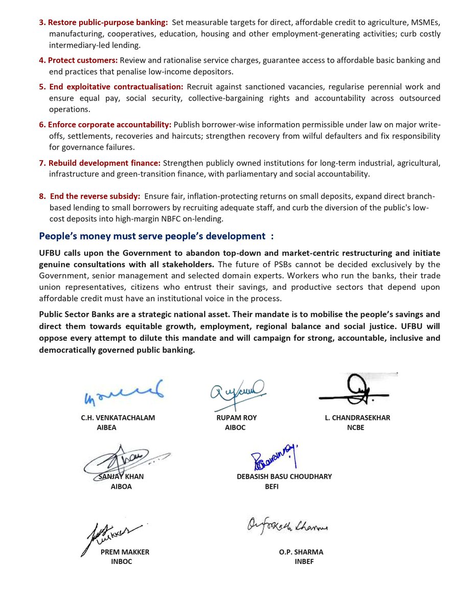 AIBEAofficial's tweet photo. PSB REFORMS MUST SERVE THE PEOPLE, NOT PRIVATE PROFIT
#UFBU #AIBEA https://t.co/HvTzzVqOk6
