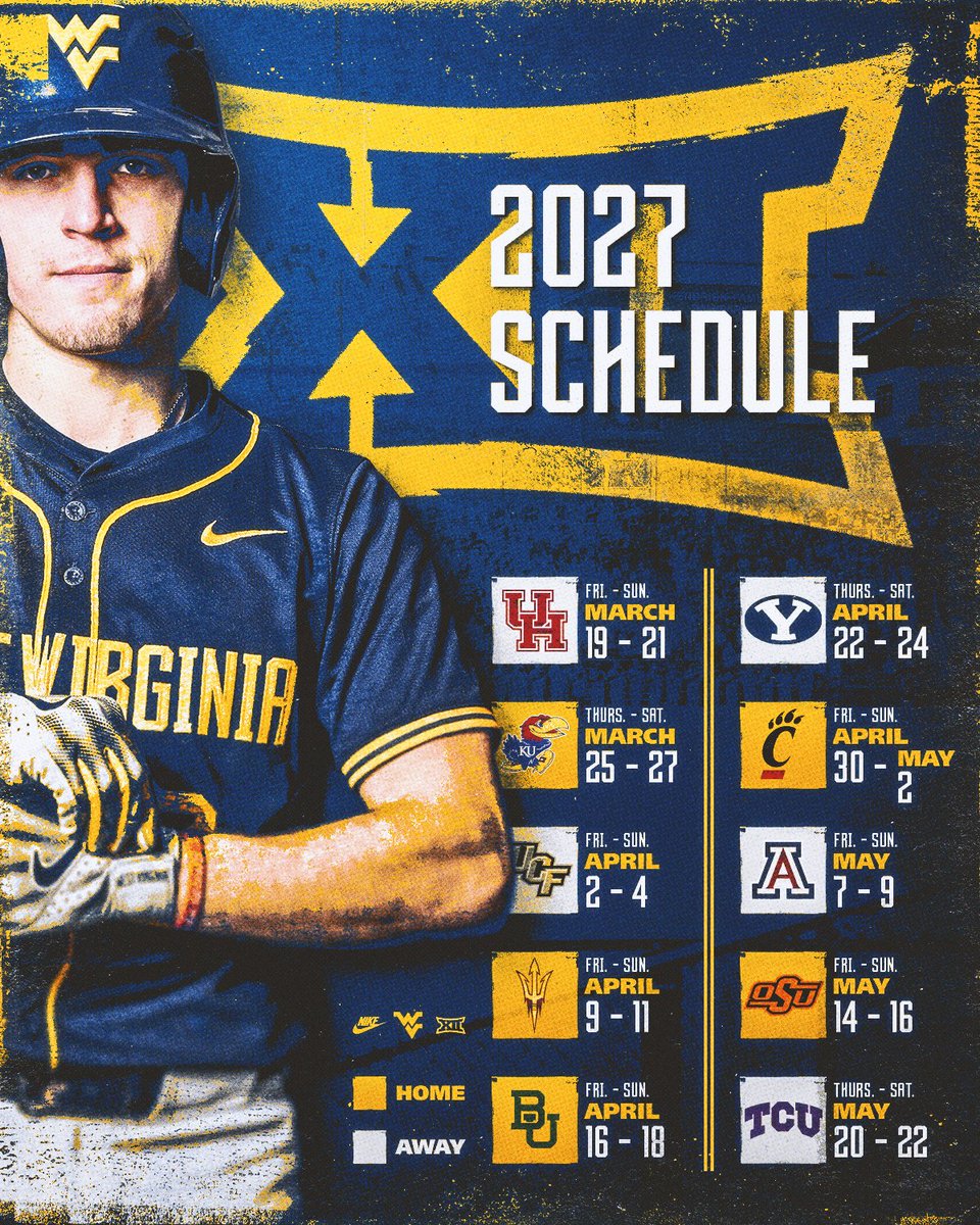 WVUBaseball's tweet photo. Start making plans for the spring!

The Big 12 schedule is here ⚾ https://t.co/7OacrmfAx6