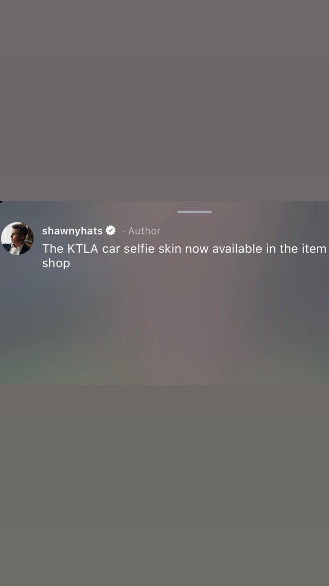 shawnhats's tweet photo. shawn hatosy shares a new selfie and another fortnite reference via instagram stories “The KTLA car selfie skin now available in the item shop” https://t.co/9H5qLLkZaq