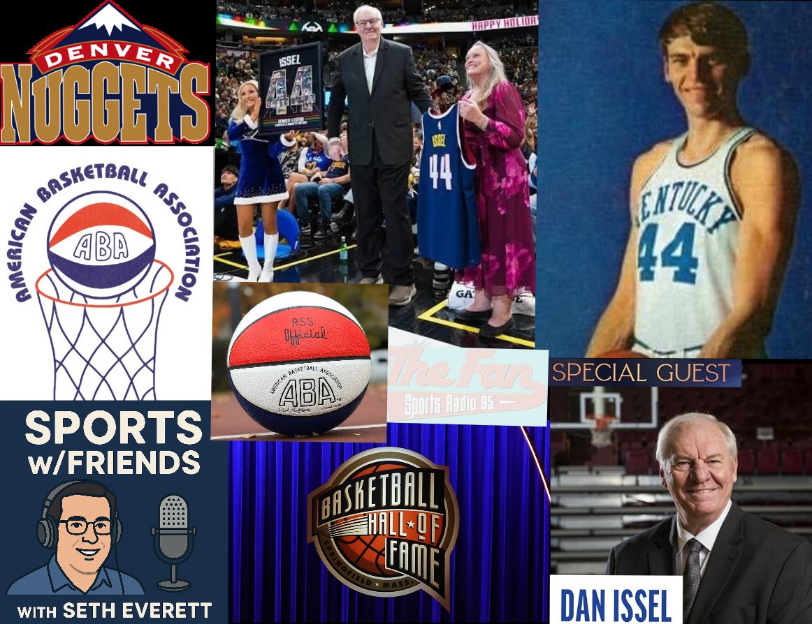 Seth_Everett's tweet photo. This week on Sports w/Friends: 
Basketball Hall of Famer Dan Issel joined me to talk about the recent ABA doc, his iconic career, today's NBA, and our short but hilarious time working together in Denver.

Spotify: https://t.co/KpRqFYzCvt

Apple: https://t.co/Vp69E3vmwk

#podcast https://t.co/gSjDtlTHVv