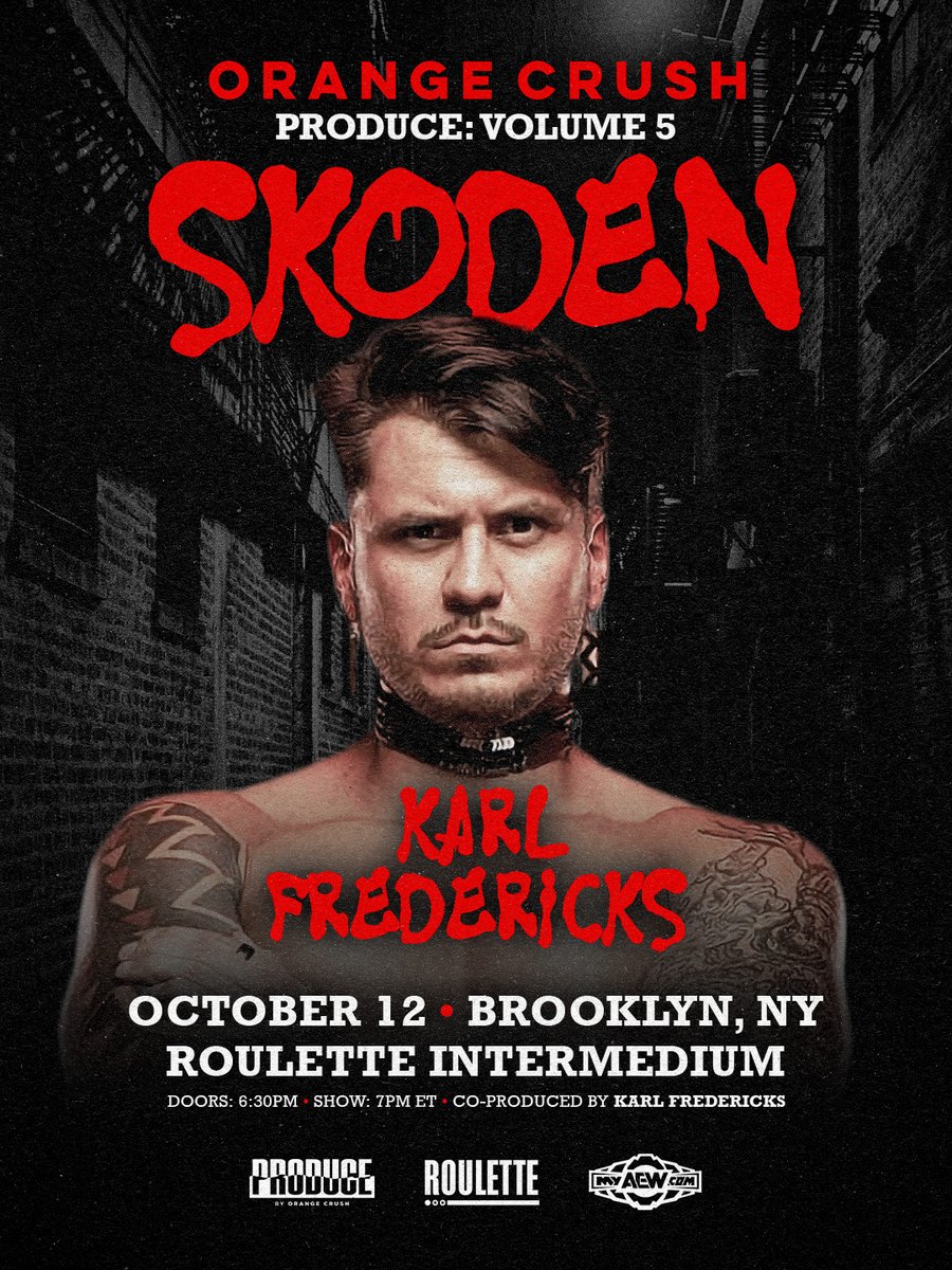 PRODUCENYC's tweet photo. PRODUCE Vol. 5: Skoden celebrates Indigenous People's Day in Brooklyn on Oct. 12!

Join us as we celebrate the intersection of professional wrestling and culture at the Roulette Intermedium in this co-curated card with Karl Fredericks.

🎟️ TIX: https://t.co/y5Cs6tPqod https://t.co/IiDxUsH5N5