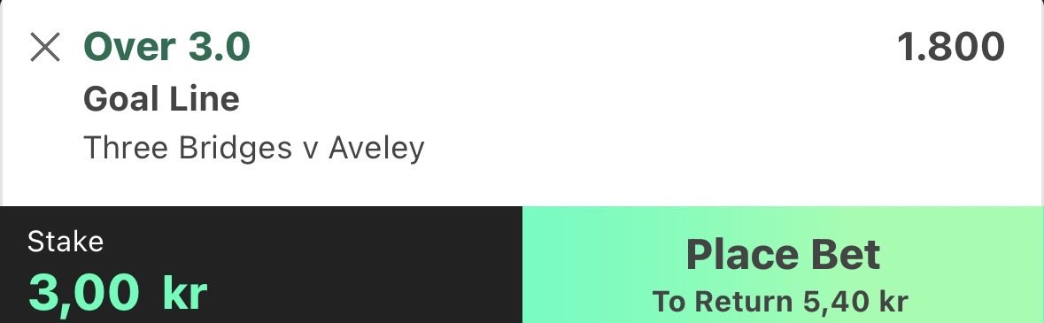 sharpnightpicks's tweet photo. Three Bridges vs Aveley 

@ 1.8 (3u) https://t.co/PQZVmtlAxE